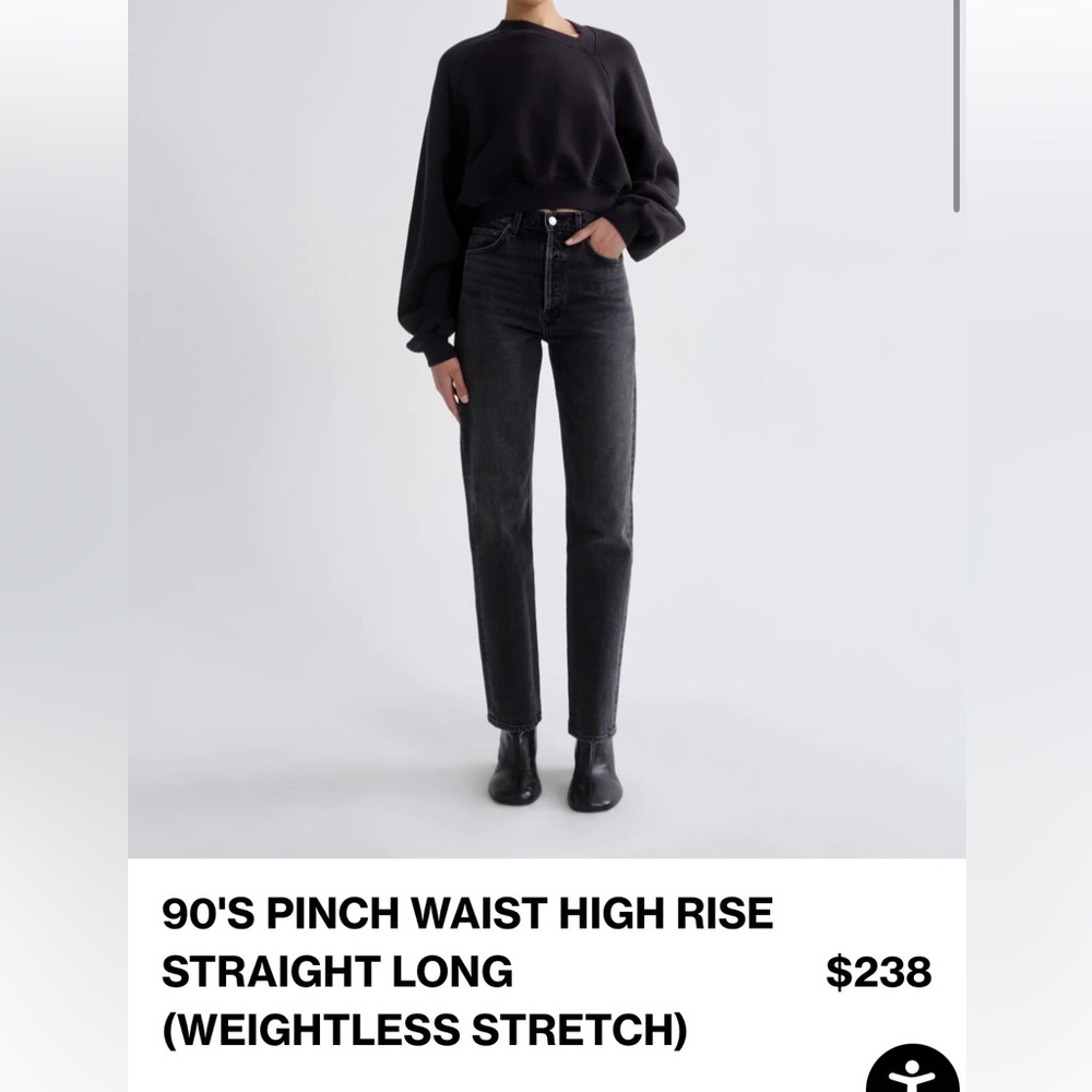 Agolde 90s Pinch Waist High Rise in Black Wash
